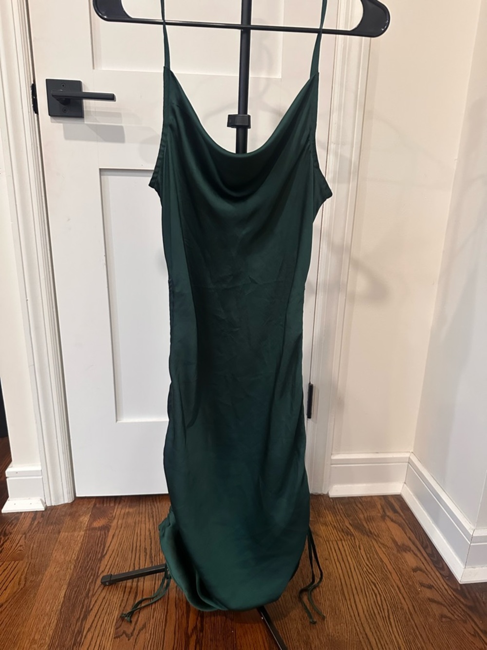 Express Deep Green Cowl Neck Maxi Slip Dress